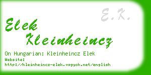 elek kleinheincz business card